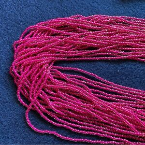 Fossil Fuchsia Pink Beaded Necklace